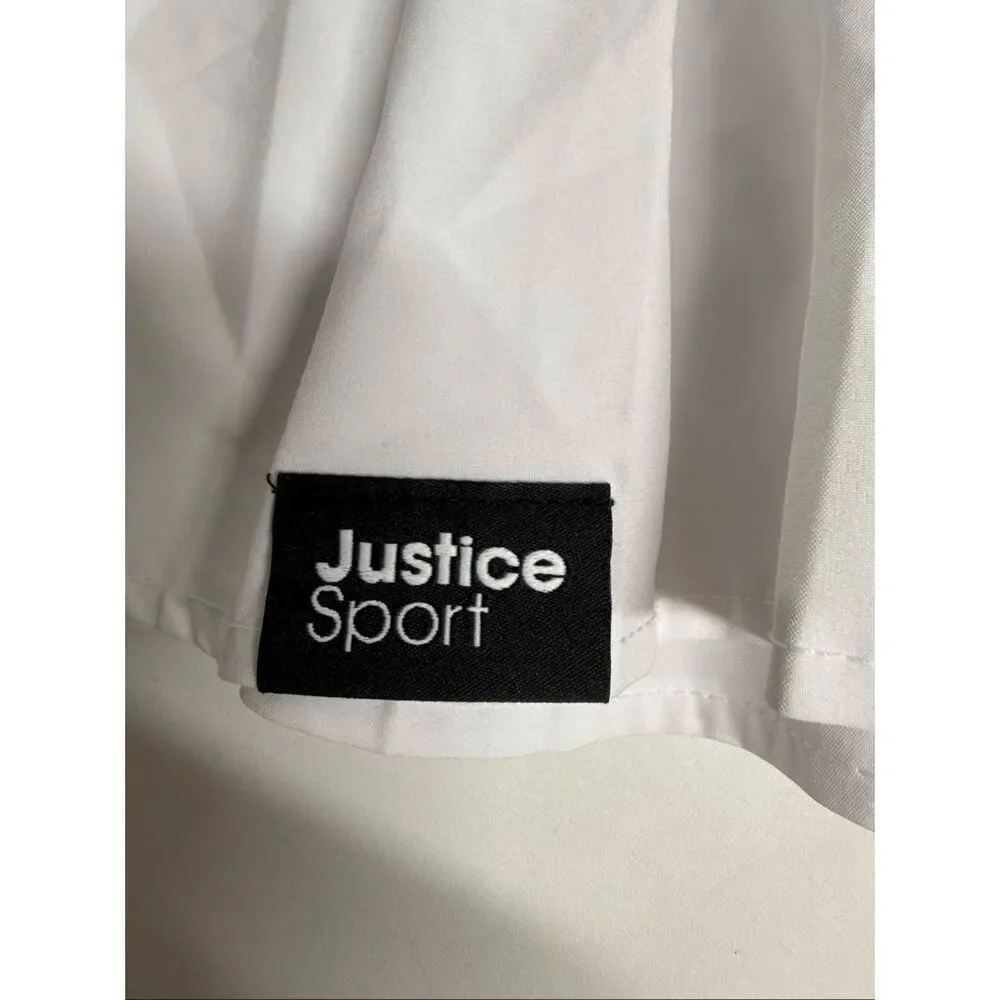 Justice Girls Sport Skirt Skort White Black Logo Size XS 5/6